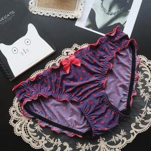 Culottes tentantes taille basse de style japonais pour femmes sous-vêtements sexy en soie glacée à dos ouvert avec nœud - Product Image 6