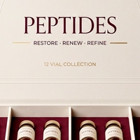 Boîte rigide personnalisée avec couvercle et base blancs pour flacons de peptides, 16 flacons, avec impression offset, dorure à chaud et doublure satinée