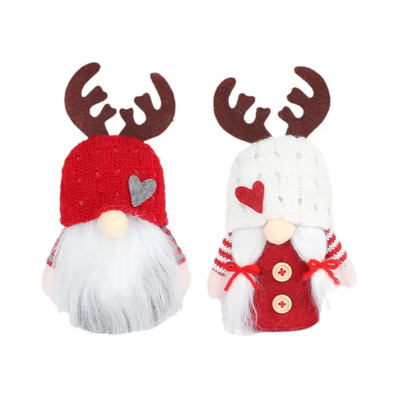 Оптовая продажа, милые рождественские украшения, детские подарочные украшения, олени, рождественские вязаные плюшевые куклы