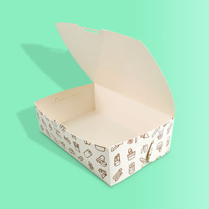 Vente en gros de boîte alimentaire personnalisée en papier cartonné blanc boîte à bonbons <span class=keywords><strong>cadeau</strong></span> gâteau de lune hamburger pour <span class=keywords><strong>boulanger</strong></span> à biscuits - Product Image 1