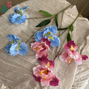 Flores de Seda con Estampado de Iris, Arreglo Floral Artificial para Decoración del Hogar y Accesorios de Fotografía - Product Image 2