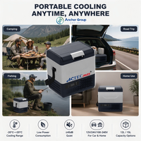 Mini-réfrigérateur compact pour voiture à zone unique 12L, 12V 24V, avec batterie au lithium intégrée, portable sans fil pour les voyages et la route