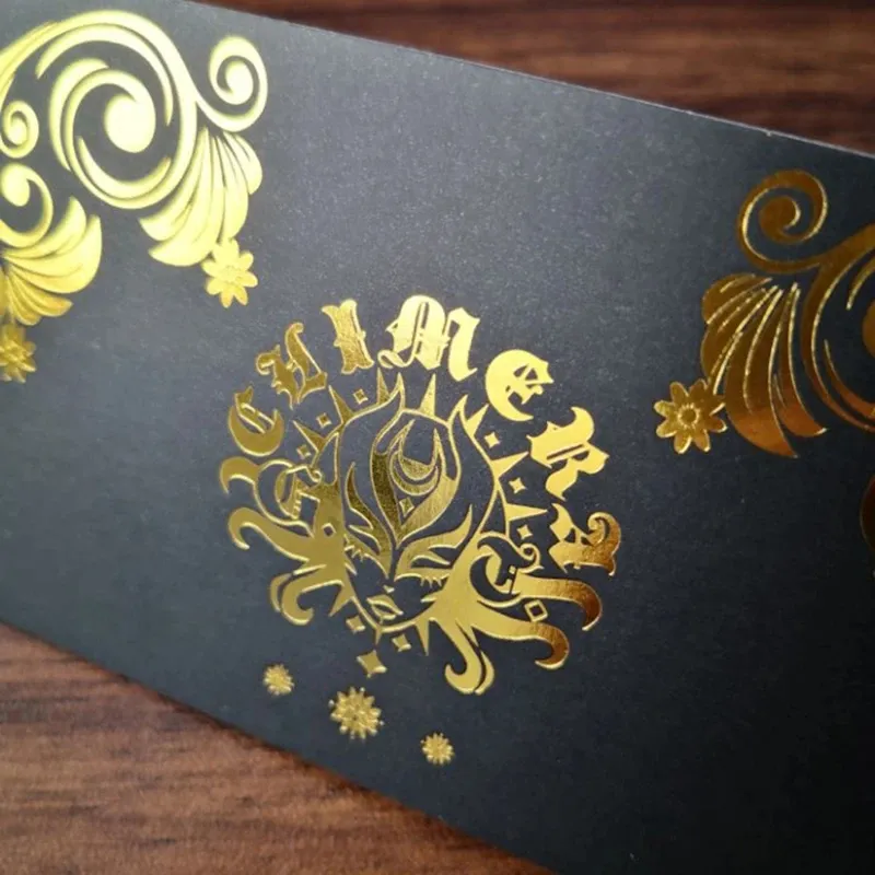 300g Gold Foiled Paper Gift Voucher Impressão Personalizada com Promoções Empresariais Obrigado