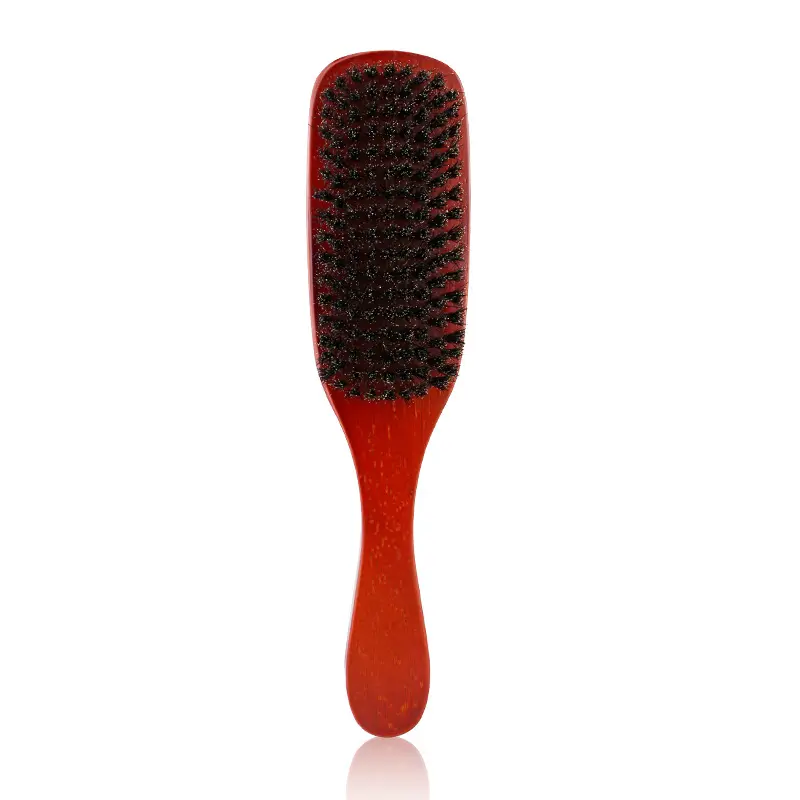 Top vente barbe brosse et peigne 100% poils de sanglier doux prêt à expédier couleur rouge hommes barbe brosse longue poignée