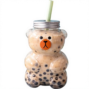 ขวดพลาสติก PET ใสทรงหมีคุณภาพสูง ขนาด 500 มล. ฝาเกลียว 55 มม. สำหรับชา ผลิตในเวียดนาม - Product Image 1
