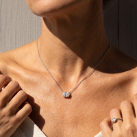 Collier en argent sterling 925 avec pendentif solitaire ovale en moissanite à 4 griffes, certifié GRA, pour femmes
