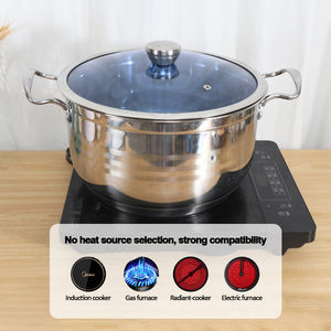 Ensemble de casseroles de cuisine, ensemble de casseroles de cuisine 14 pièces, ensemble de batterie de cuisine multifonctionnel de grande capacité, casseroles en acier inoxydable - Product Image 5