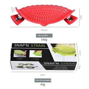 Adjustable Silicone Clip on Pot Strainer Reusable Eco-Friendly Pasta Strainer with <b>Stand</b> for Pots Pans Bowls Kitchen Accessories - Product Image 2