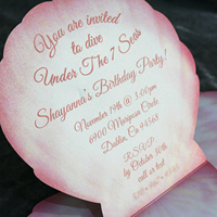 Thème océan 7e anniversaire fête coquille de mer inviter carte pliée rose coquillage carte d'anniversaire faire-part de mariage avec perle