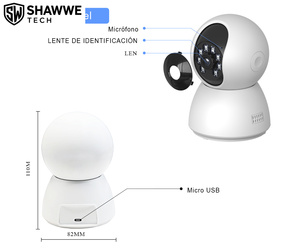 <span class=keywords><strong>Cam</strong></span>éra de sécurité sans fil WiFi PTZ d'intérieur avec vision nocturne, stockage sur carte mémoire, capteur CMOS, résolution 4MP - Product Image 6