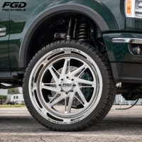 Jantes forgées polies 24x12 24x14 26x12 26x14 26x16 8x6.5 8x180 8x170 pour Ford F250 F350 Chevy 2500 Denali avec enjoliveurs flottants
