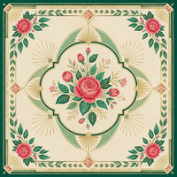 Tapis de Mahjong Botanique Art Déco - Tapis de Jeu Moderne en Daim à Motifs Floraux, Protection de Table Antidérapante de Luxe pour Soirées de Jeux Sociaux