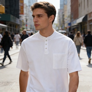 Camicia Casual Estiva da <span class=keywords><strong>Uomo</strong></span> Personalizzata, 220G 100% Cotone, Morbida, Antipiega, ad Asciugatura Rapida, Manica Corta, Vestibilità Comoda - Product Image 2