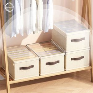 Organisateur de vêtements pour armoire domestique, boîte de rangement pliable en tissu pour jeans, organiseur de tiroir de placard, boîte de rangement de vêtements avec poignée - Product Image 3
