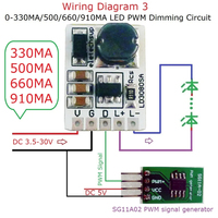 Module de commande LED PWM ON/OFF LD3080SA 20W DC 3.5-30V, courant constant 330/500/660/910MA pour lampe torche et phare B437