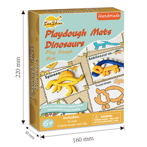 Tapis d'activités en pâte à modeler non toxique super doux avec cartes d'apprentissage sur les dinosaures pour enfants, jouets sensoriels pour l'éveil précoce 2026 - Product Image 2