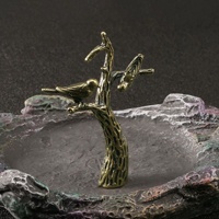 Laiton artisanat arbre statue oiseau ornements décoration de la maison