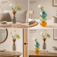Vase en verre coloré moderne, décoration esthétique pour la maison, salon, table à manger, accessoires de décoration de bureau, vase hydroponique