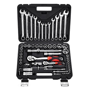 Kit d'outils de réparation automobile professionnel de 61 pièces en acier au chrome-vanadium de Steeltreks, comprenant des clés à douilles - Product Image 1