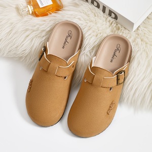 <span class=keywords><strong>Zuecos</strong></span> Clásicos de Gamuza <span class=keywords><strong>Boston</strong></span> de Alta Calidad para Mujer, Sandalias Planas con Logotipo Personalizado, Base de Corcho Antideslizante para Verano - Product Image 1