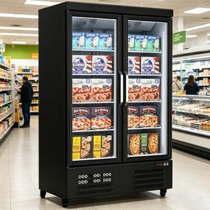 Vitrine réfrigérée commerciale à deux portes avec porte vitrée pour glaces et produits surgelés - Product Image 4