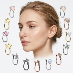 Fake <strong>Jewelry</strong> Nose Ring Stainless Steel Clip on Nose Stud Nose Cuff Non Piercing <strong>Fashion</strong> <strong>Body</strong> <strong>Jewelry</strong> - Product Image 2