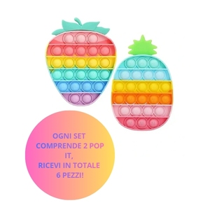 Pop IT Giocattoli antistress a forma di fragola e ananas, super colorati, in silicone, riutilizzabili per bambini - Product Image 5