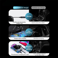 Baseus-Chargeur Voiture 2 en 1 PD 20W, Câble Rétractable, Charge Rapide, 30/33W, Type C, pour Xiaomi iPhone
