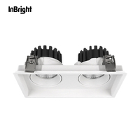 Projecteurs à gradation LED encastrés Downlight 10W 15W 25W Double tête réglable LED Anti-éblouissement Spot Lights