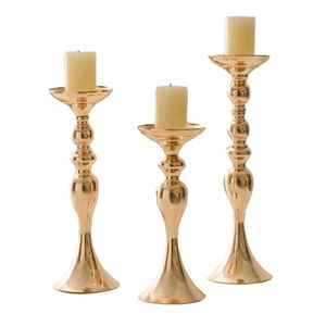 Support à bougies en acier inoxydable argenté, artisanal, moderne, unique, trois supports à bougies, tailles personnalisées, mariages, Noël - Product Image 1