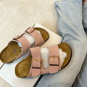 Birkenstocks – Mules et sabots de pêcheur pour hommes toutes saisons, sandales gladiateur à bout carré en cuir véritable beige, pantoufles de massage - Product Image 3