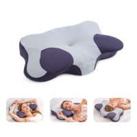 Oreiller de soutien cervical ergonomique personnalisé en forme de papillon, rembourré de mousse à mémoire de forme, hypoallergénique, respirant, certifié Oeko-Tex