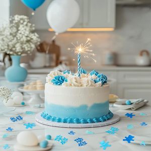 Confettis bleus pour baby shower - Décorations de table pour révélation du sexe du bébé, bleu clair et bleu marine, matériau sûr, décorations de fête scintillantes - Product Image 3