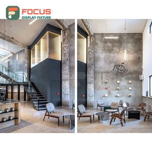 ตู้โชว์กาแฟสมัยใหม่ ตู้ไม้หน้ากระจก ช่องจัดแสดงอุปกรณ์เสริม ตู้โชว์สินค้าคาเฟ่ - Product Image 2