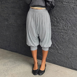 Pantalon Capri Harem Décontracté Taille Haute pour Femme, Coupe Ample, Taille Élastique, Style Bloomer, Pantalon de Yoga, Survêtement, Streetwear - Product Image 3