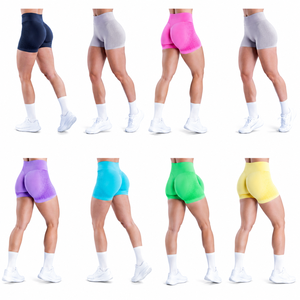 Shorts de sport sans couture pour femmes, taille haute, effet push-up, pour gym, yoga, entraînement, cyclisme, fitness, vêtements de sport OEM ODM - Product Image 3
