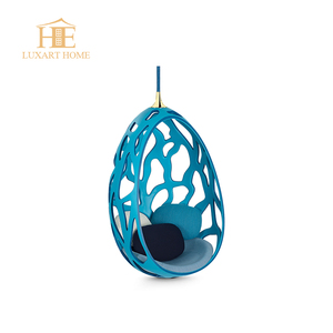 Love Hotel decoración <span class=keywords><strong>Columpio</strong></span> de acero inoxidable silla colgante de huevo con tela de terciopelo - Product Image 5