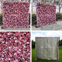 DKB Hochwertige 5D Künstliche Rosenwand 2,4m x 2,4m für Hochzeiten, Events, Heimpartys und Bühnendekoration