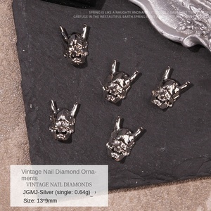 Móng tay quyến rũ 3D hợp kim sọ móng tay nghệ thuật quyến rũ Gothic retro móng tay đồ trang sức cổ điển Halloween móng tay phụ nữ kỳ nghỉ bên tự làm móng tay - Product Image 6