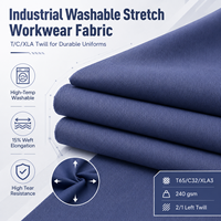 Tissu textile industriel lavable, tissu en polyester et coton, tissu sergé, rouleau de tissus tissés pour vêtements de travail logistique, uniformes