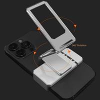 Nouveau support de téléphone magnétique en métal rotatif à 360 degrés, flexible, pliable, à double anneau, carré, pour bureau, mains libres