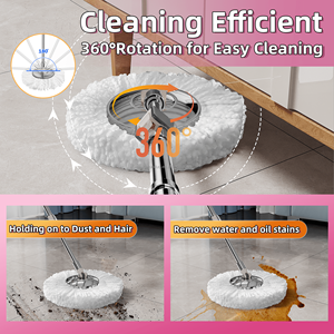 Nhà Máy Giá Màu Hồng Quay Lau Và Xô Thiết Lập: Thân Thiện Với Môi 360 ° Quay Hệ Thống, 2 Sợi Nhỏ Đầu, Bánh Xe Cho Nhà Làm Sạch - Product Image 6