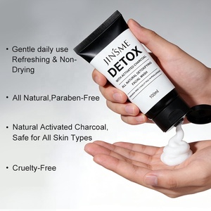Nettoyant visage pour homme au charbon de bois activé en marque propre, nettoyant visage doux, adapté au nettoyage quotidien - Product Image 5