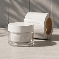 Étiquette autocollante transparente écologique personnalisée, papier adhésif imperméable, holographique 3D, autocollant UV pour cosmétiques, soins de la peau, parfums