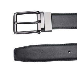 Cinto Masculino de Couro Genuíno com Listras Dupla Face, Estilo Sofisticado e Popular, com Fivela Giratória para Uso Diário - Product Image 4