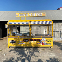 Camion de restauration mobile commercial pour poulet frit et steak, remorque de vente de nourriture, chariot de nourriture mobile lumineux avec graphismes de poulet de dessin animé, 220v, snack, barbecue