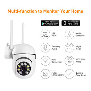 V380 RVP7-WiFi 1MP户外闭路电视无线摄像机CMOS tf卡云数据运动检测双镜头PTZ高清安全夜视 - Product Image 3