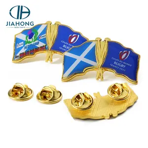 Fabricant d'épinglettes en métal de campagne personnalisées Épingle de revers en métal en alliage de zinc 3D Épingles en or avec drapeau français et résine époxy