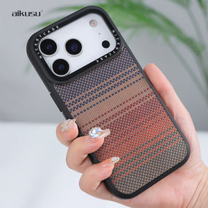 Étui de téléphone personnalisé Aikusu en fibre d'aramide Kevlar marron pour iPhone 13 14 15 16 17 Pro Max - Product Image 5