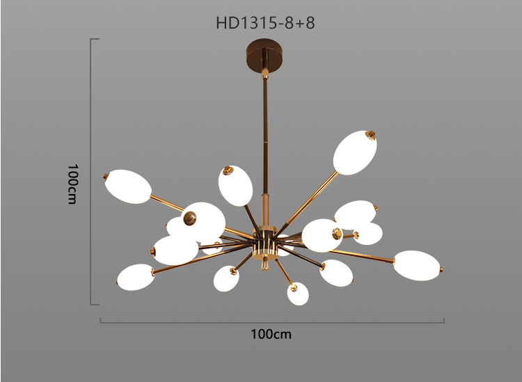 New Product Decoration Restaurant Hanging Lamp Living Room Luxury Acrylic LED Chandelier Light